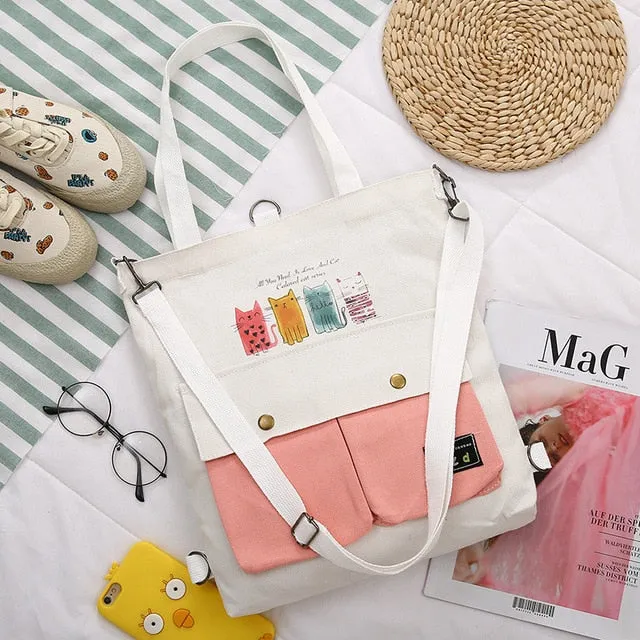 2020  Cartoon Printing Canvas Bags