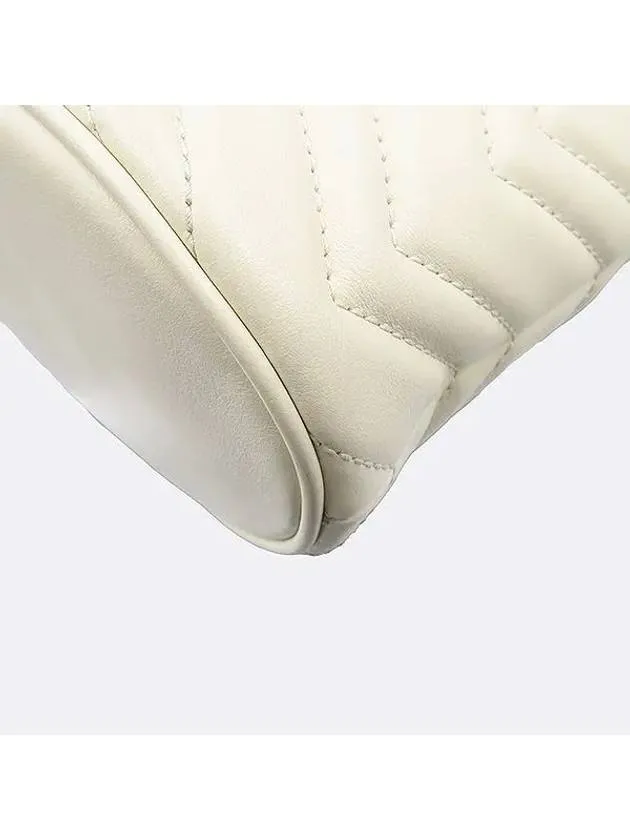 575163 Ivory leather GG Marmont mini bucket cross bag