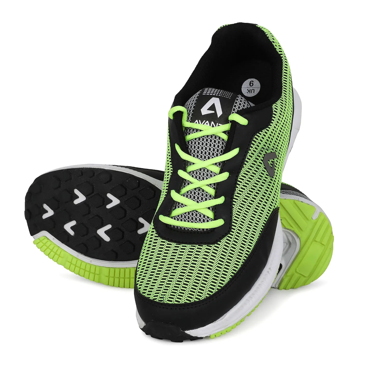Avant Men's Cushioned Athletic Running and Training Shoes - Parrot Green/Grey