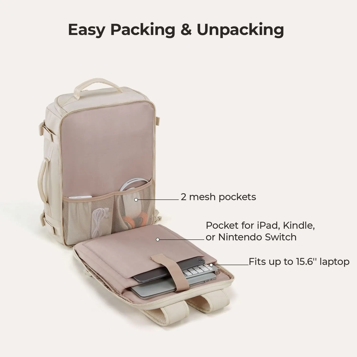 Bagsmart Blast Quick Access Carry On Travel Backpack Extended 38L