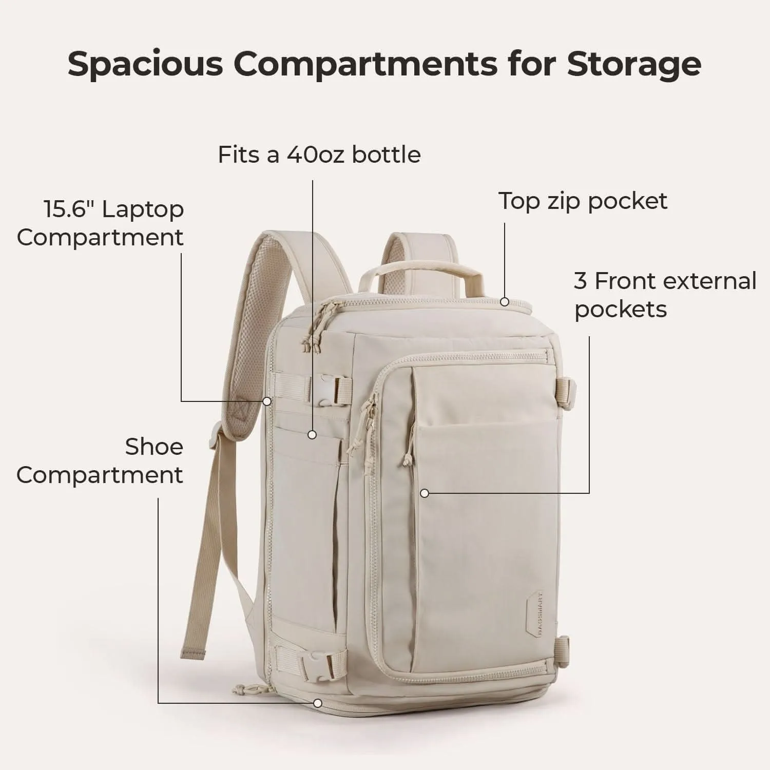 Bagsmart Blast Quick Access Carry On Travel Backpack Extended 38L