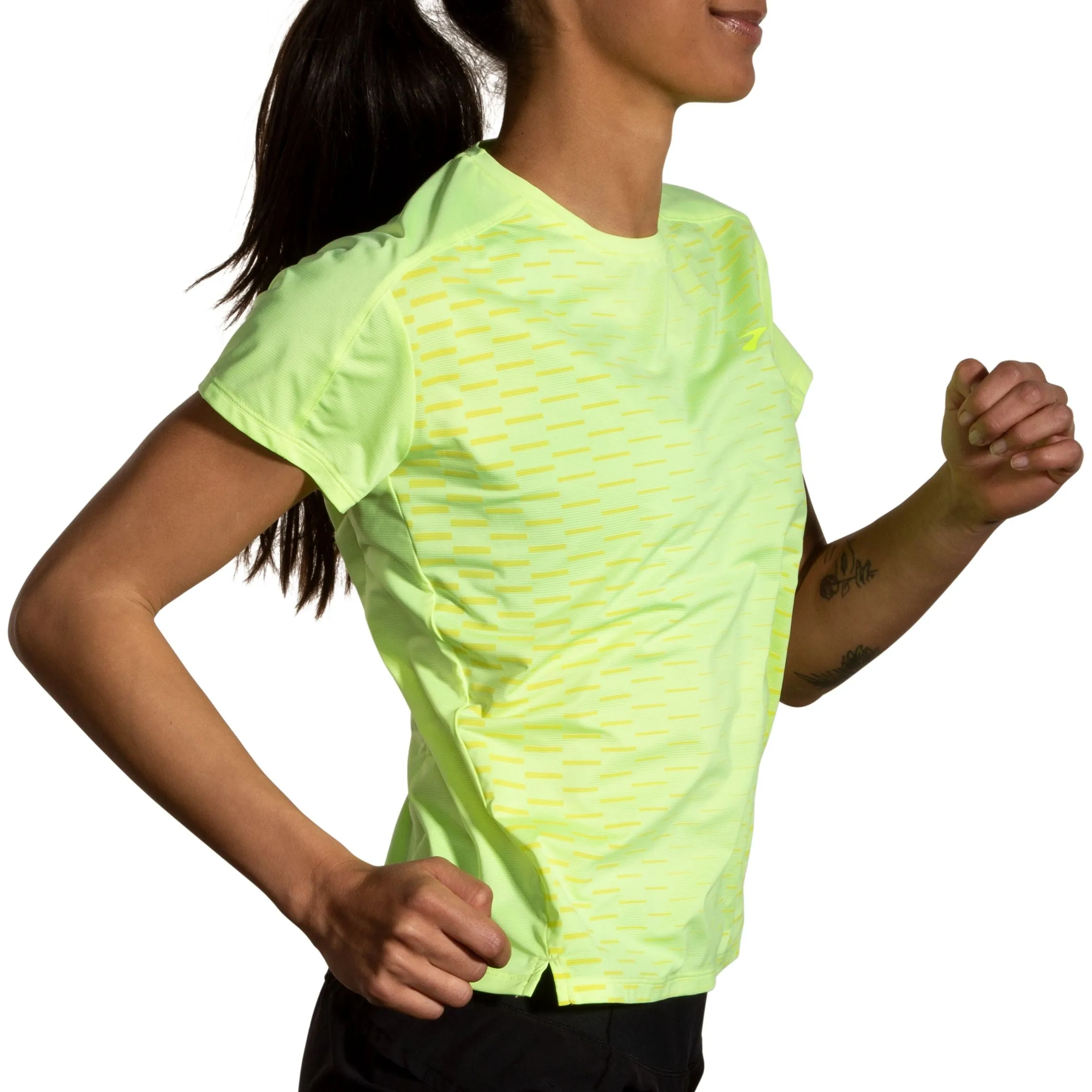 Brooks | Sprint Free Short Sleeve 2.0 | Women's | Light Lime/Interval Gradient