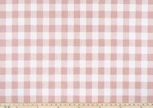 Buffalo Plaid Blush Slub Canvas Fabric By Premier Prints