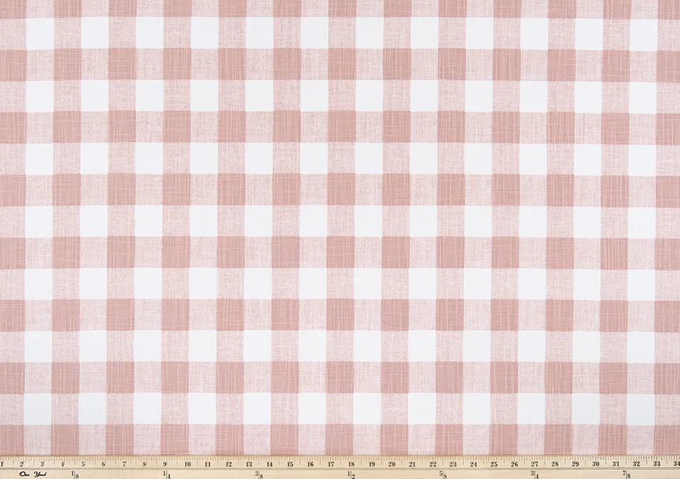 Buffalo Plaid Blush Slub Canvas Fabric By Premier Prints