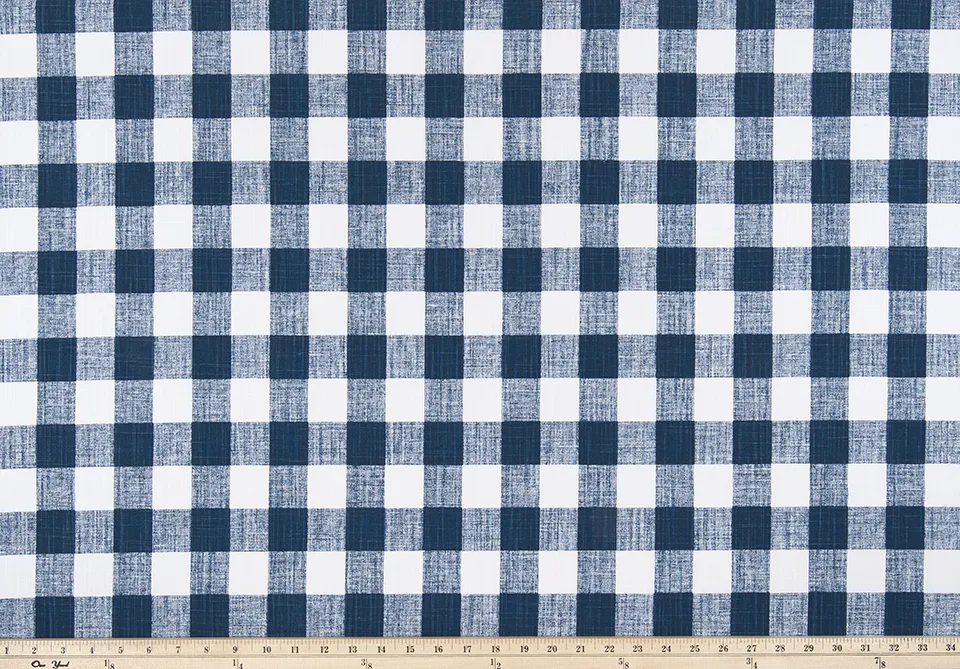 Buffalo Plaid Italian Denim Slub Canvas Fabric By Premier Prints