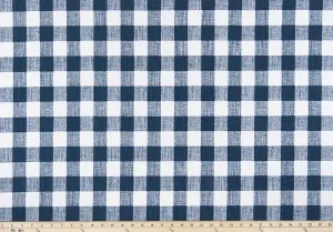 Buffalo Plaid Italian Denim Slub Canvas Fabric By Premier Prints