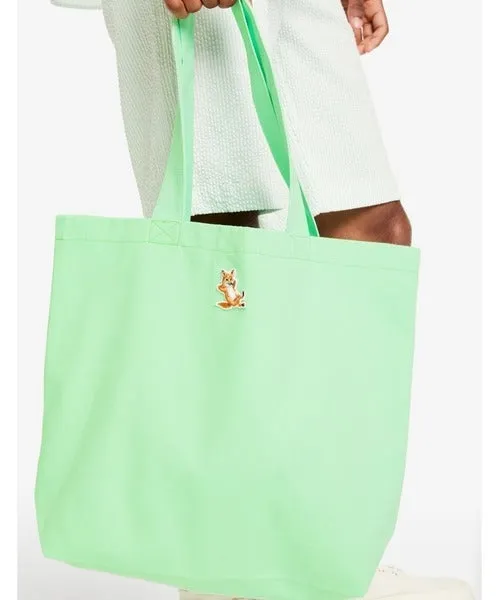Canvas Tote Bag Fox Print Shoulder Shopper Bag