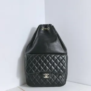 Chanel Black Calfskin Classic Quilted Backpack