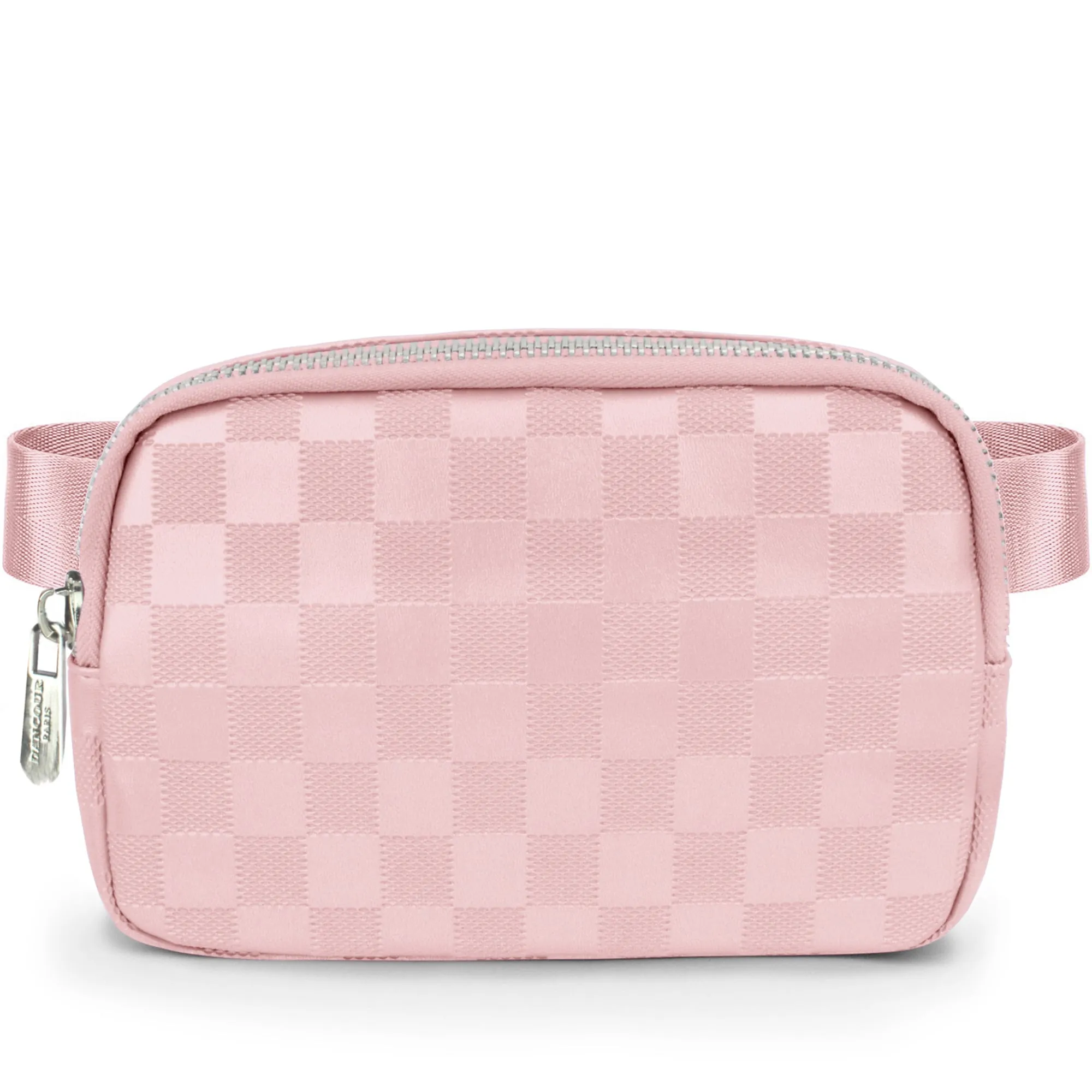 Checkered Belt Bag - White Fanny Pack For Women - Crossbody Waist Bag
