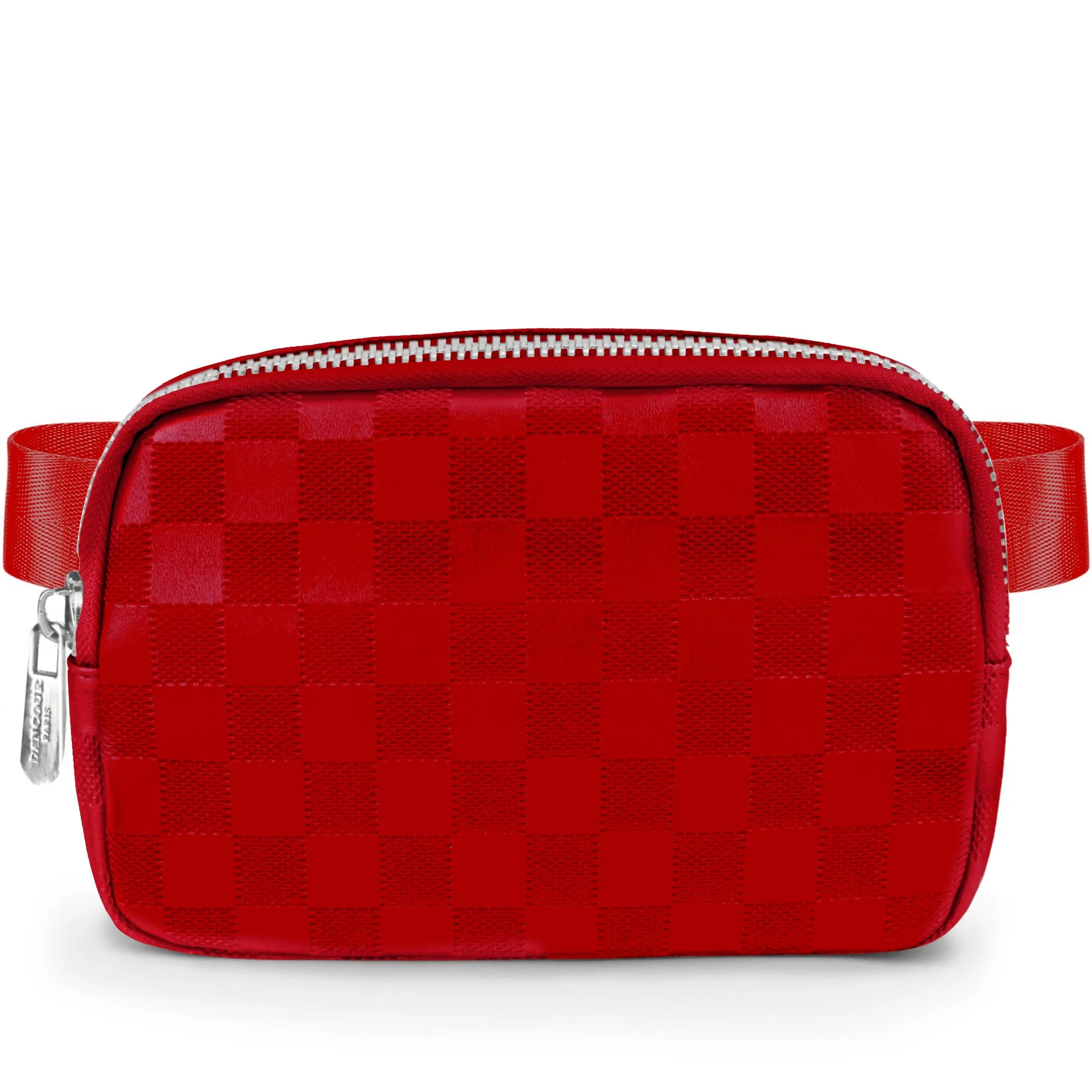 Checkered Belt Bag - White Fanny Pack For Women - Crossbody Waist Bag