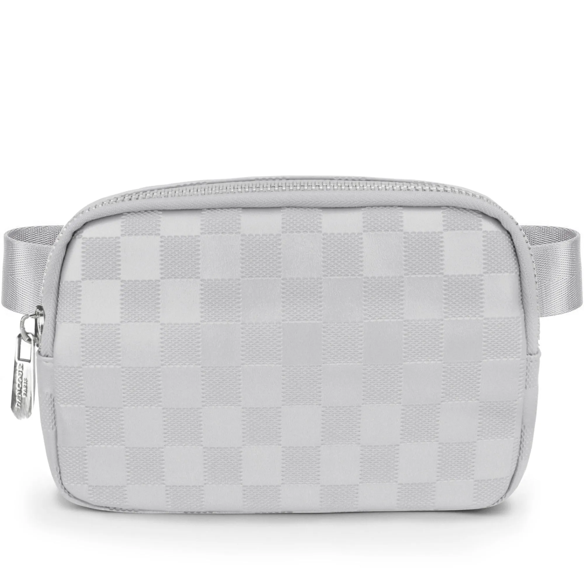 Checkered Belt Bag - White Fanny Pack For Women - Crossbody Waist Bag