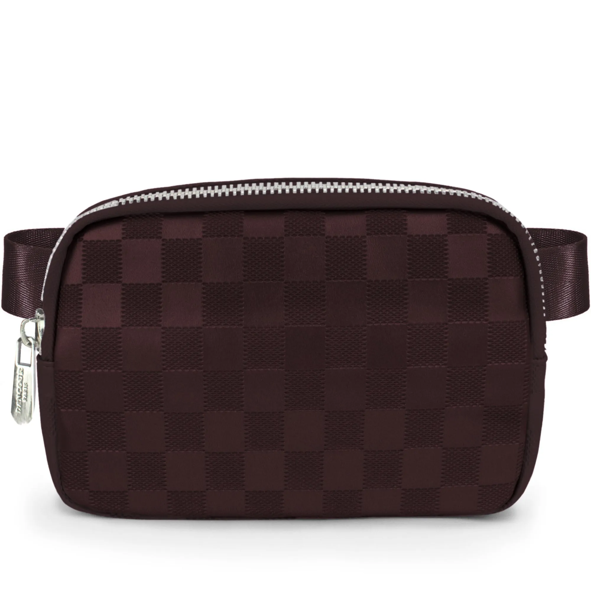 Checkered Belt Bag - White Fanny Pack For Women - Crossbody Waist Bag