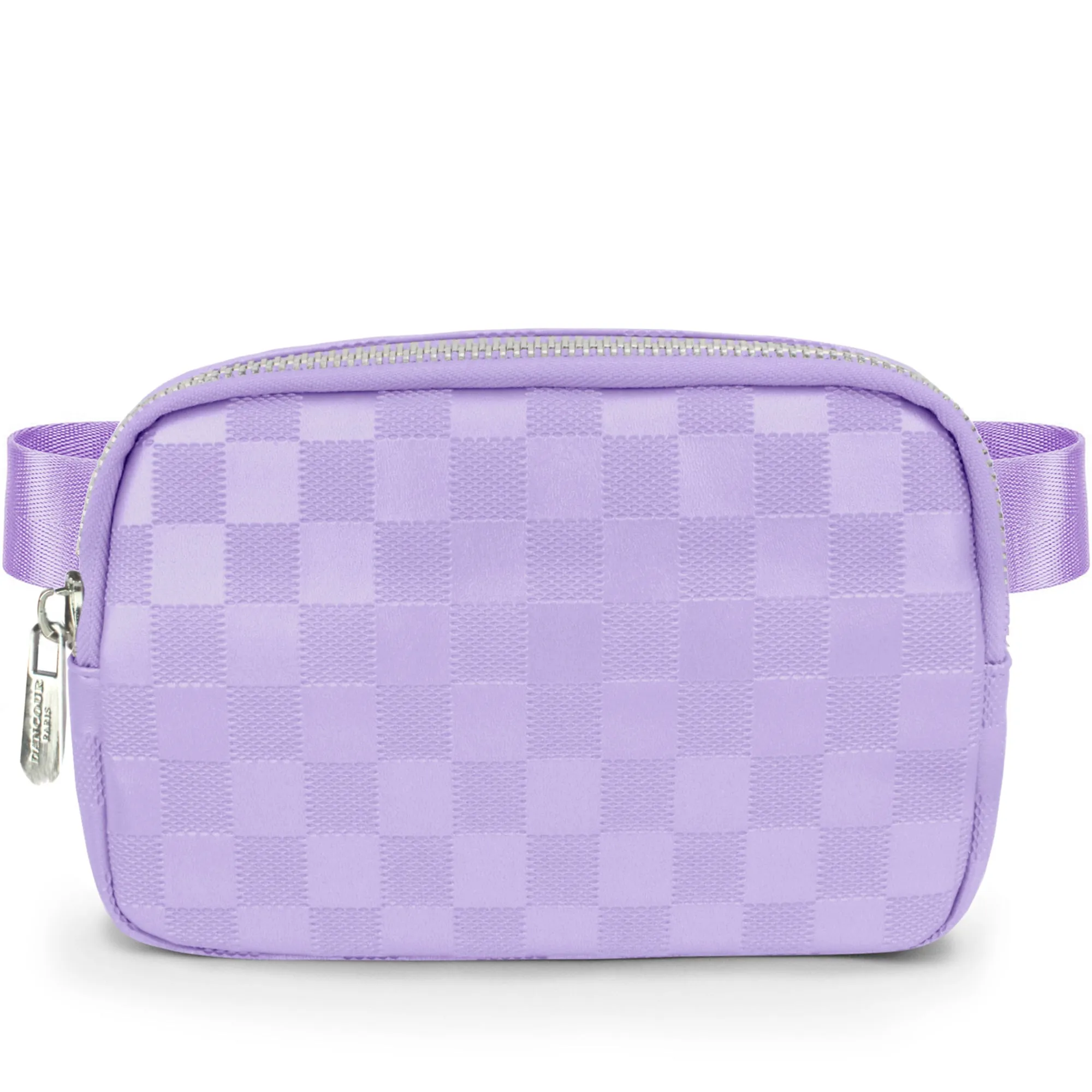 Checkered Belt Bag - White Fanny Pack For Women - Crossbody Waist Bag