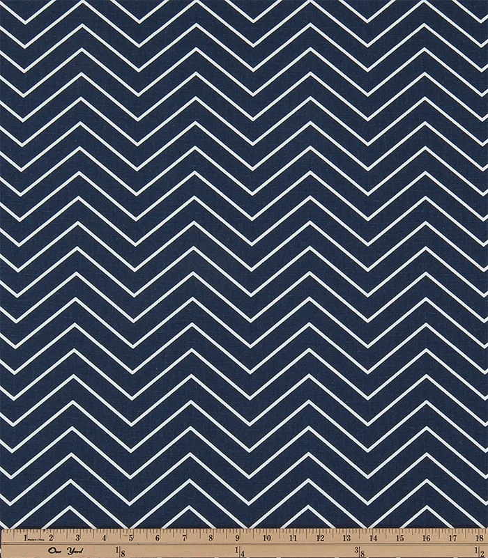 Chevron Vintage Indigo Fabric By Premier Prints