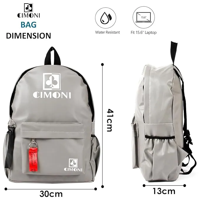 CIMONI® Backpack with Utility Pocket Water Resistant Laptop Storage Bag for daily uses (Black)