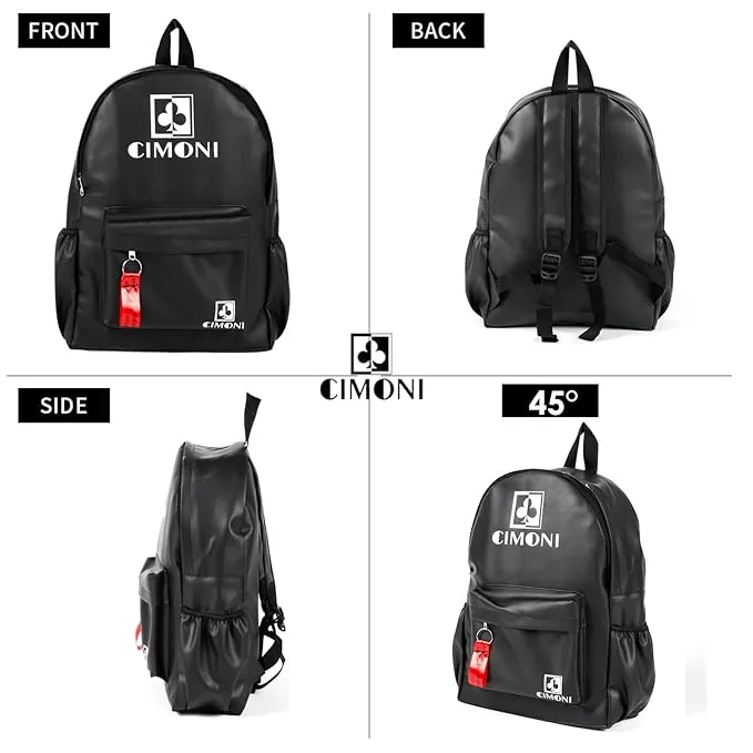 CIMONI® Backpack with Utility Pocket Water Resistant Laptop Storage Bag for daily uses (Black)