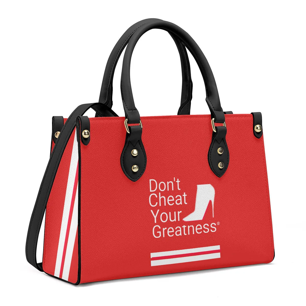 DCYG White Red Bottoms  Luxury Women PU Tote Bag - Black