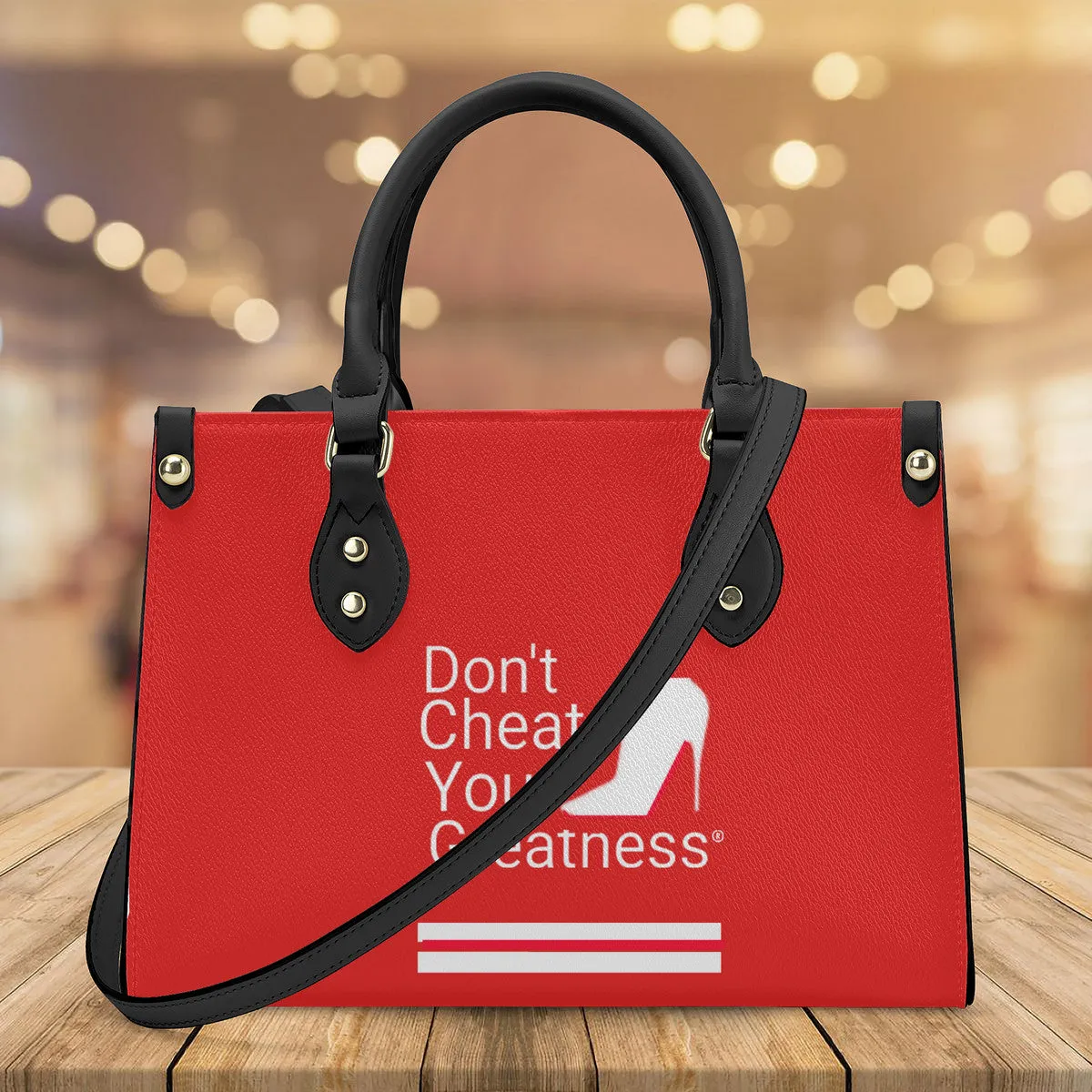 DCYG White Red Bottoms  Luxury Women PU Tote Bag - Black