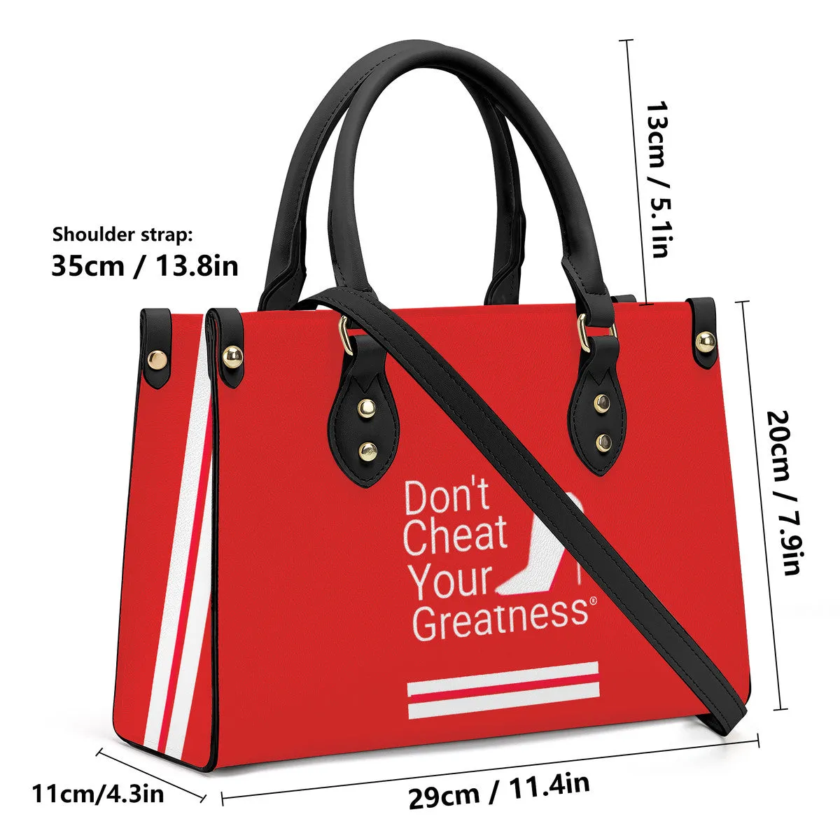 DCYG White Red Bottoms  Luxury Women PU Tote Bag - Black