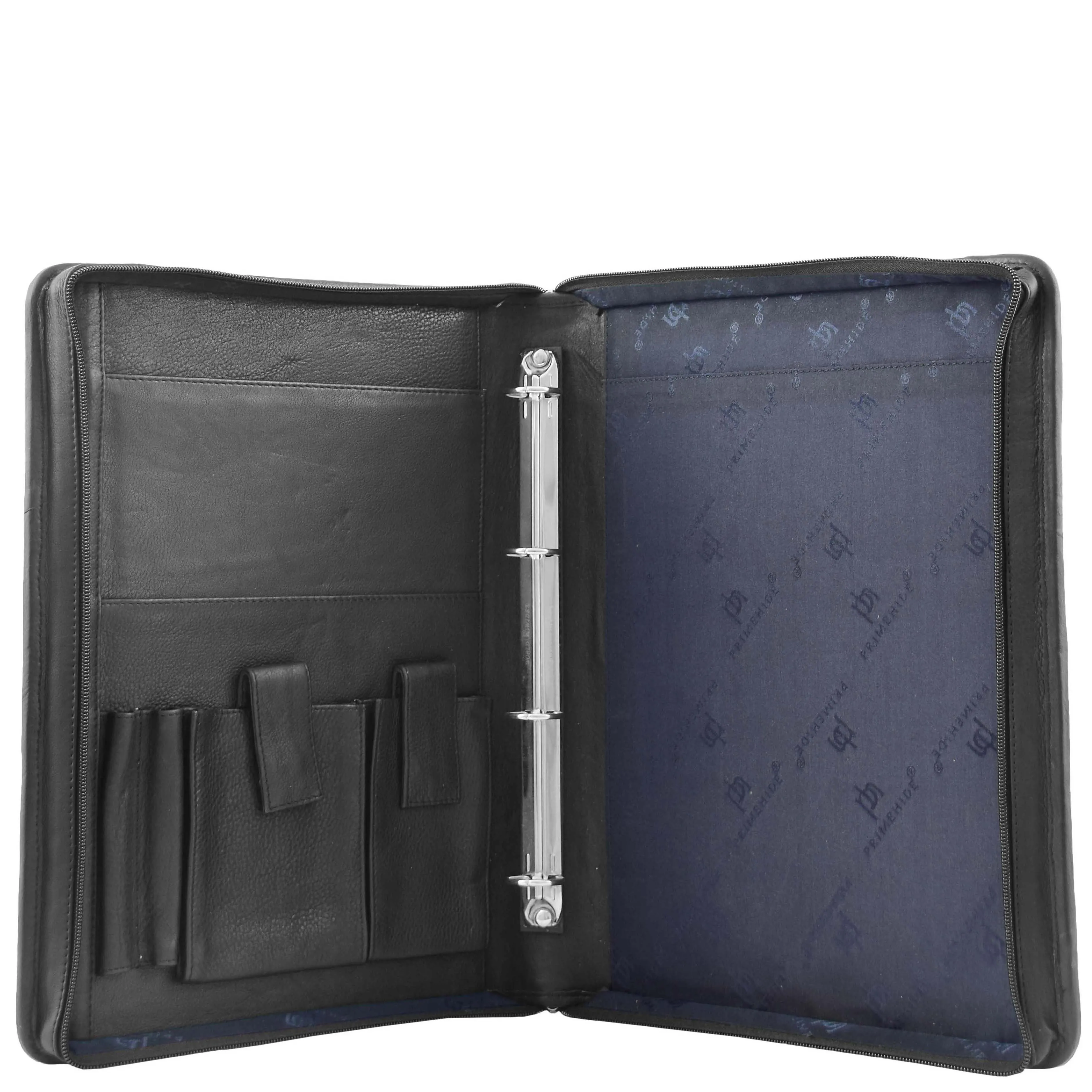 DR334 Real Leather Portfolio Case with Carry Handle Black