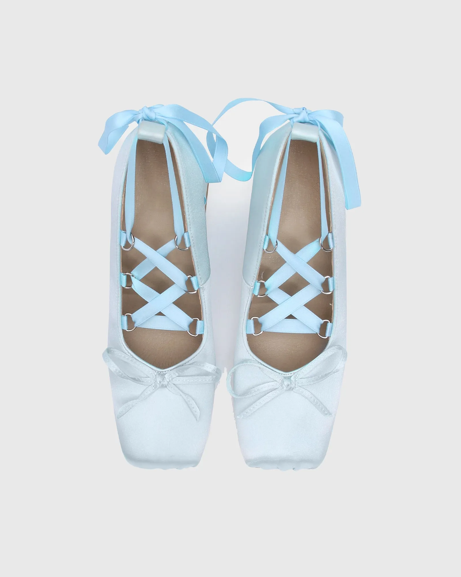 Ea Satin Lace Up  Lolita Loafer In Blue
