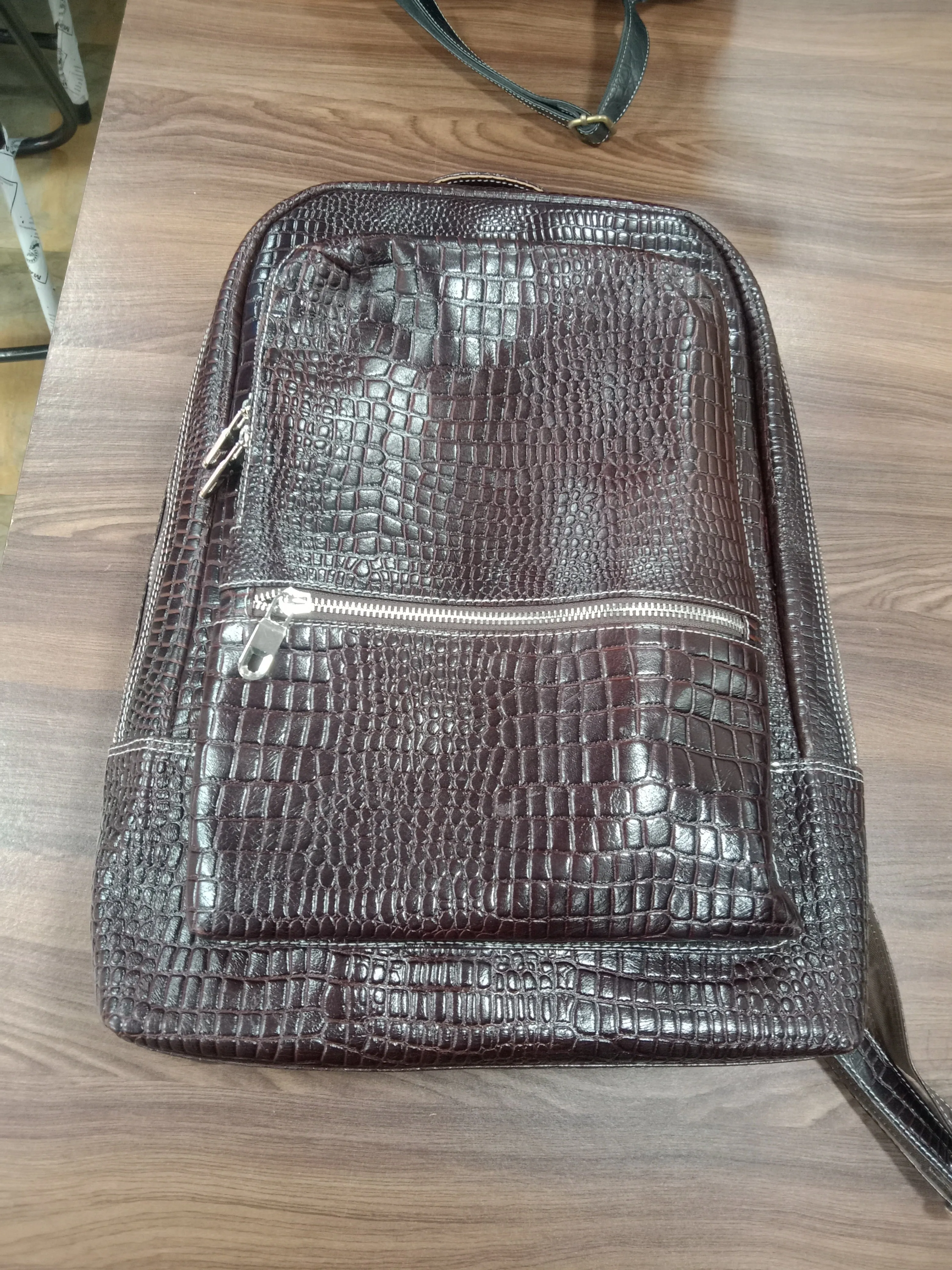 Ferro Premium Pure Leather Backpack Bags Brown for Men and Women