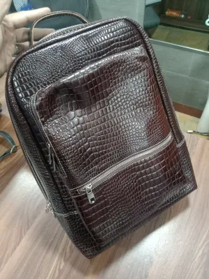 Ferro Premium Pure Leather Backpack Bags Brown for Men and Women