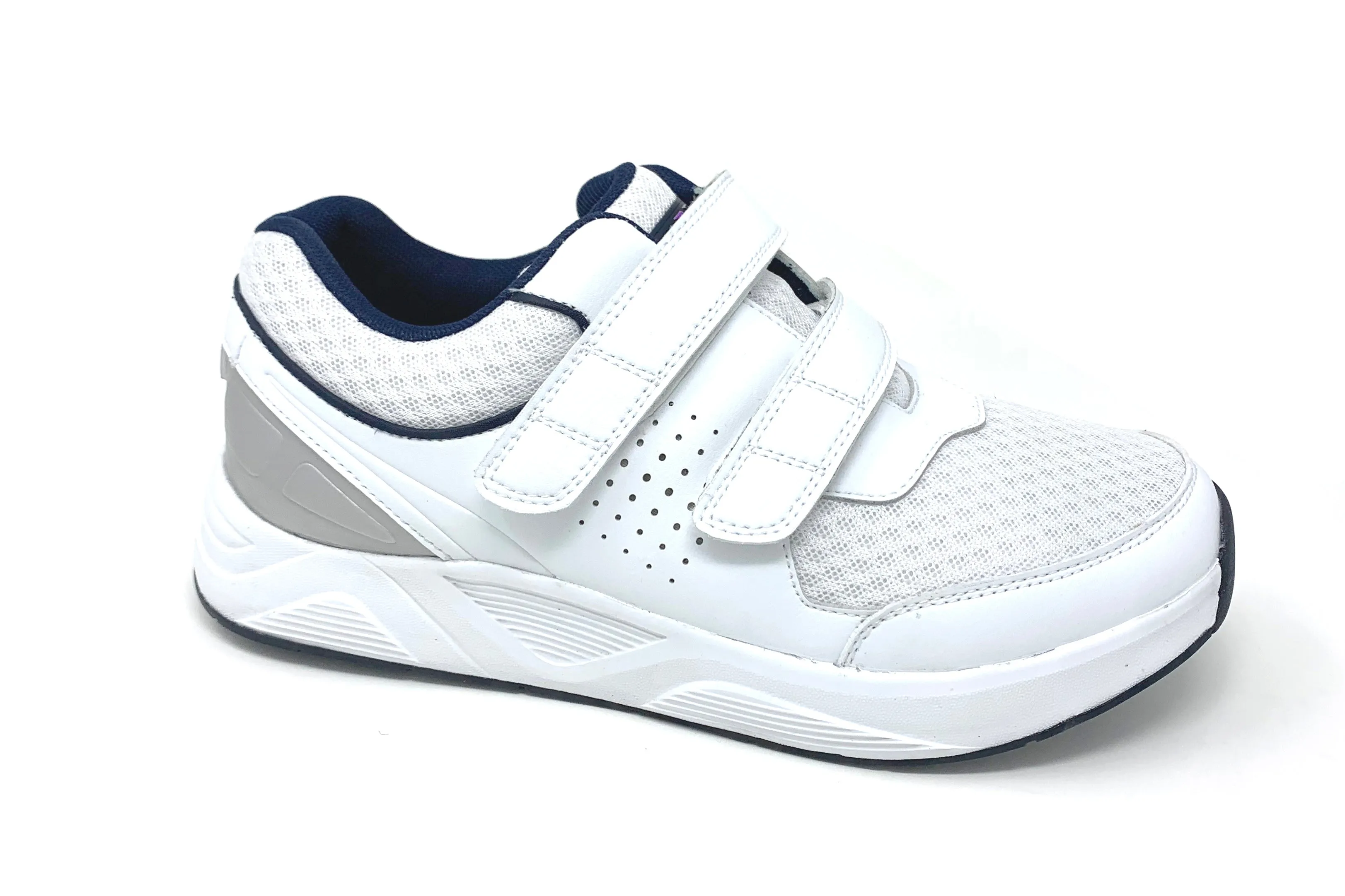 FITec 9721 White - Men's Added-Depth Double Straps Mesh Lace Walking Shoe