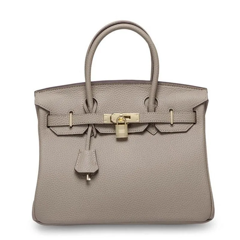 Genuine Pebbled Leather Handbag Gold Tone Must-have Leather Designer Bag, Classic Shoulder Bag, Crossbody Bag, Gift For Her