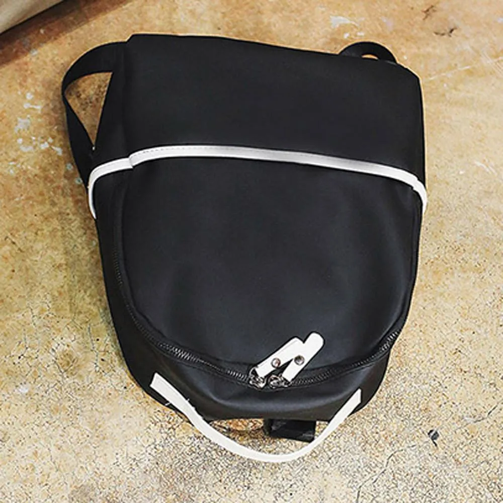 Girls  Solid Print Flock Zipper Backpack
