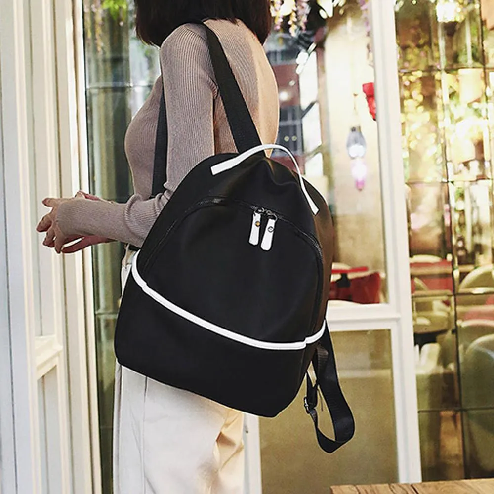Girls  Solid Print Flock Zipper Backpack