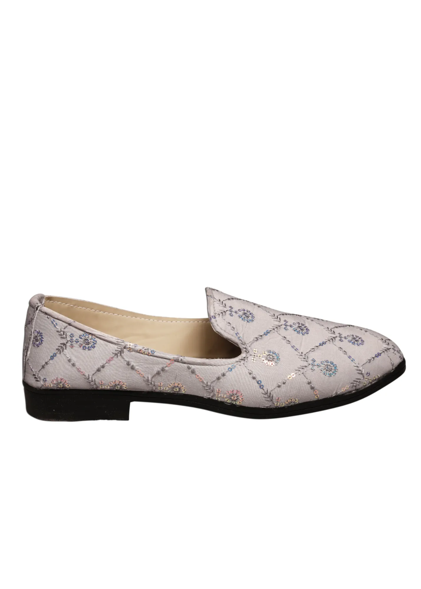 Grey Self Loafer Shoes For Men