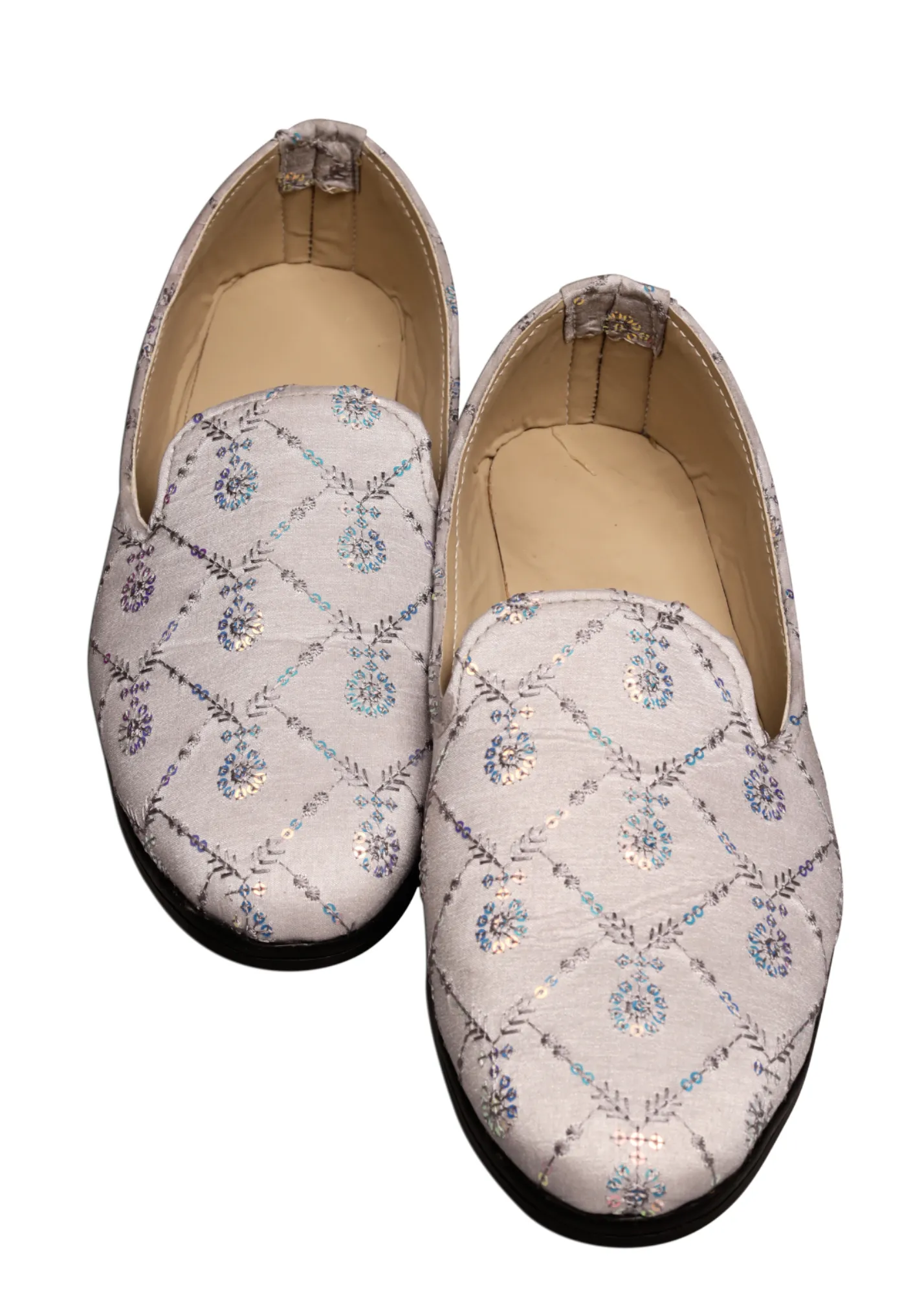 Grey Self Loafer Shoes For Men