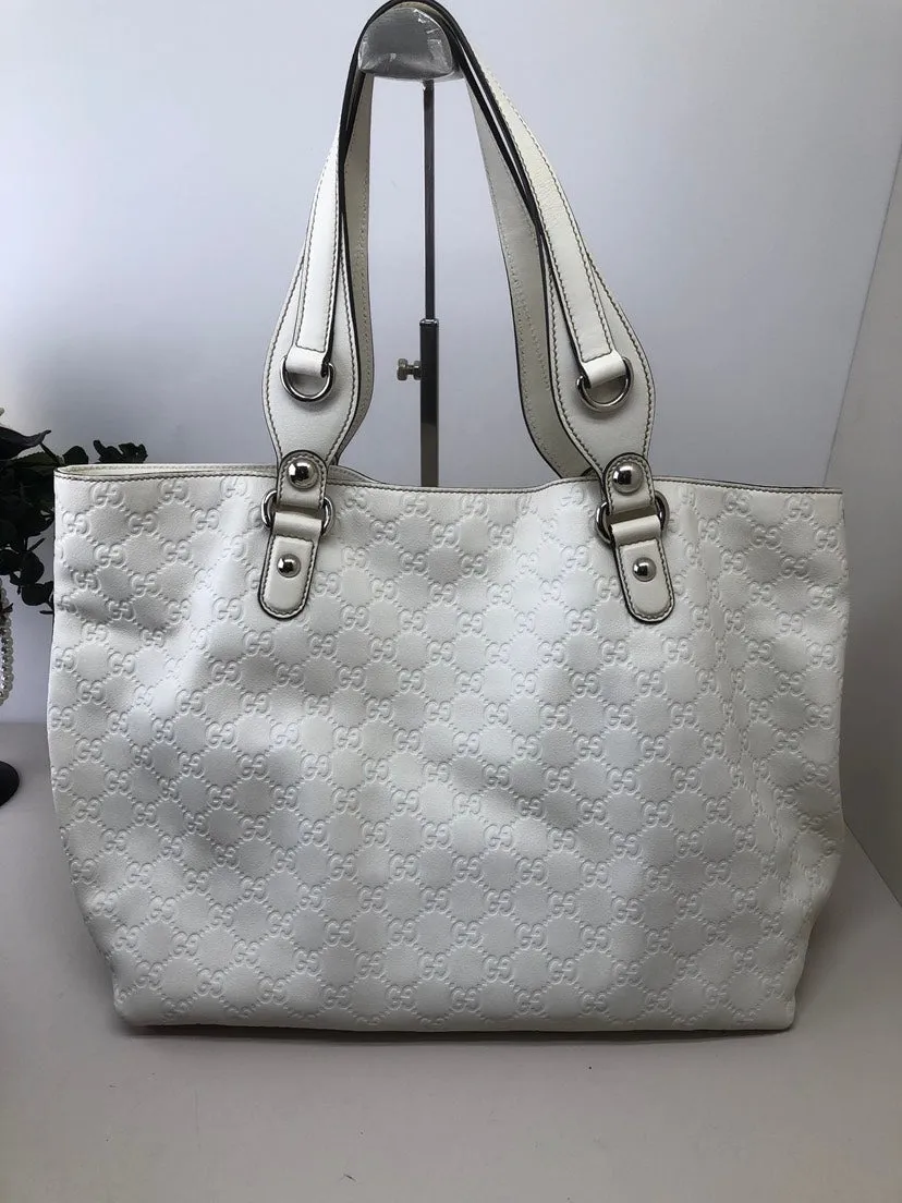 Gucci GG Imprimé White Tote Bag