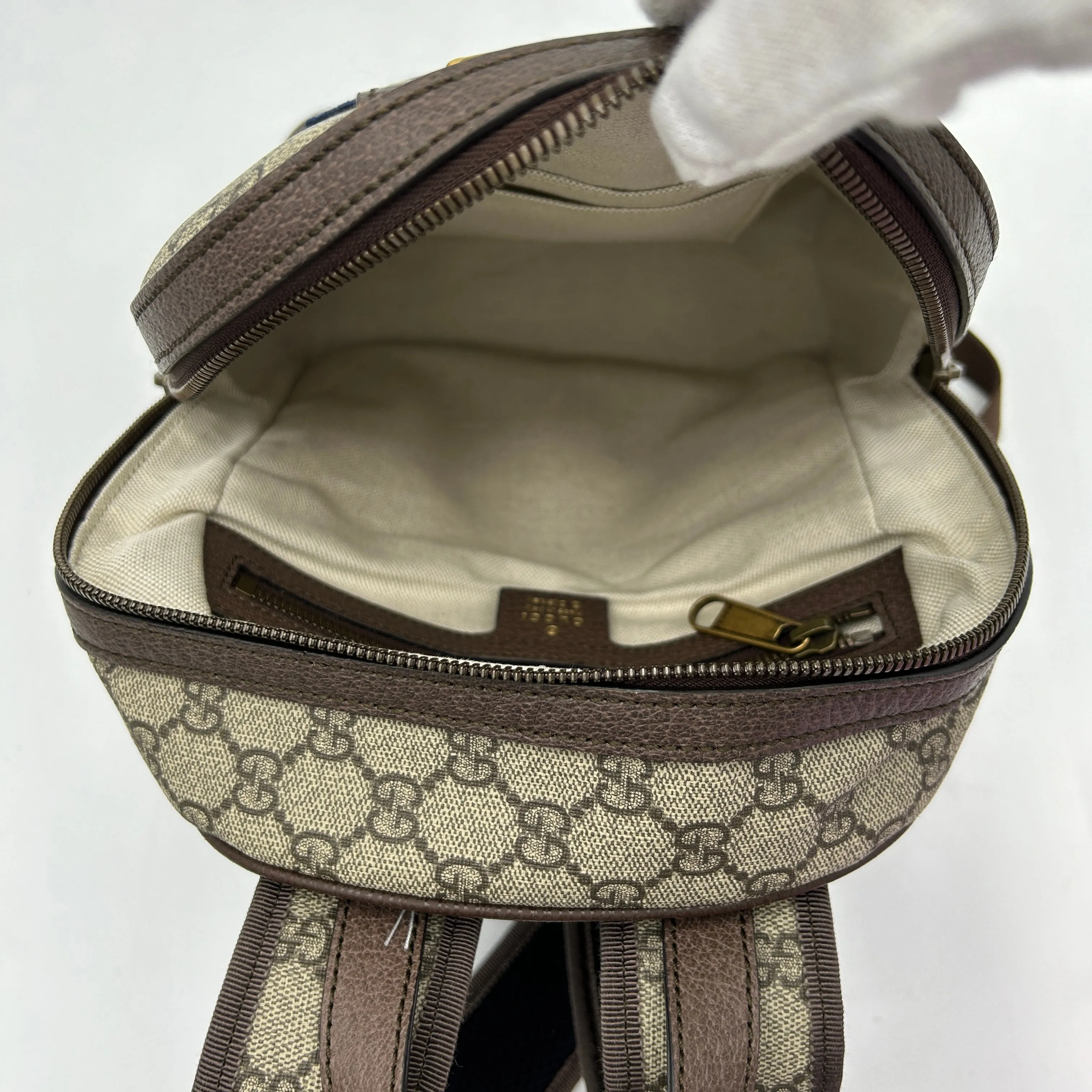 Gucci GG Supreme Canvas Three Little Pigs Brown Backpack
