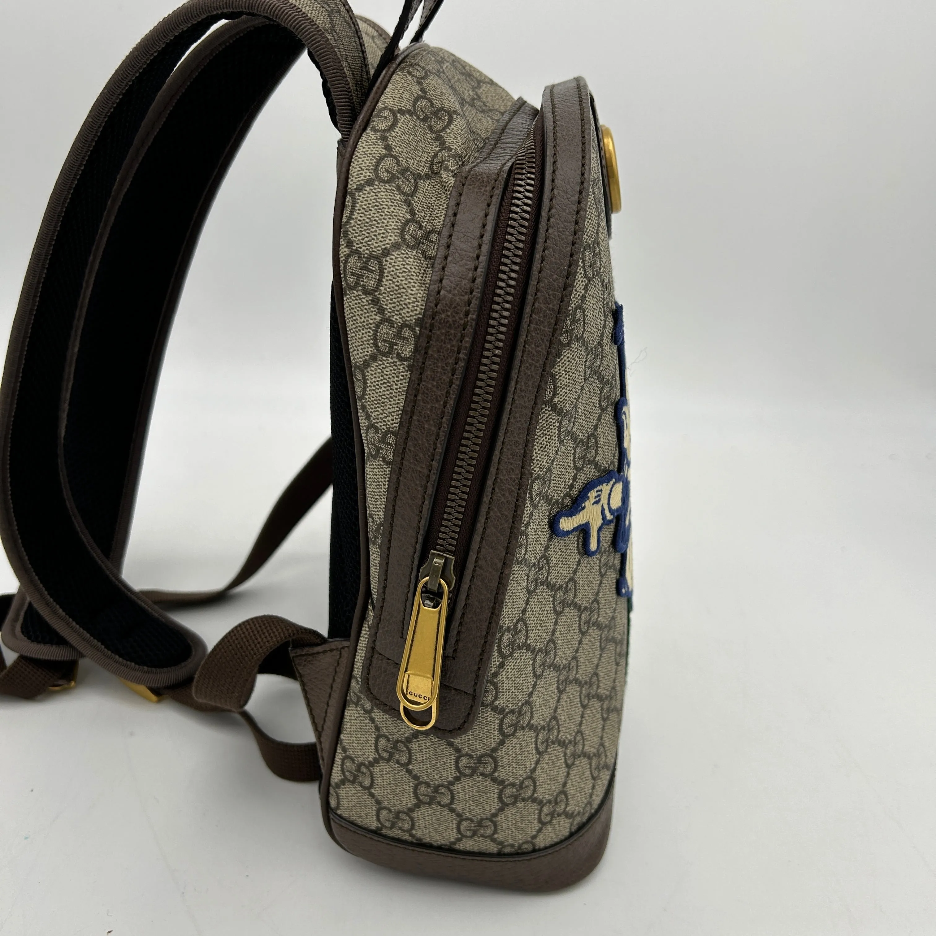 Gucci GG Supreme Canvas Three Little Pigs Brown Backpack