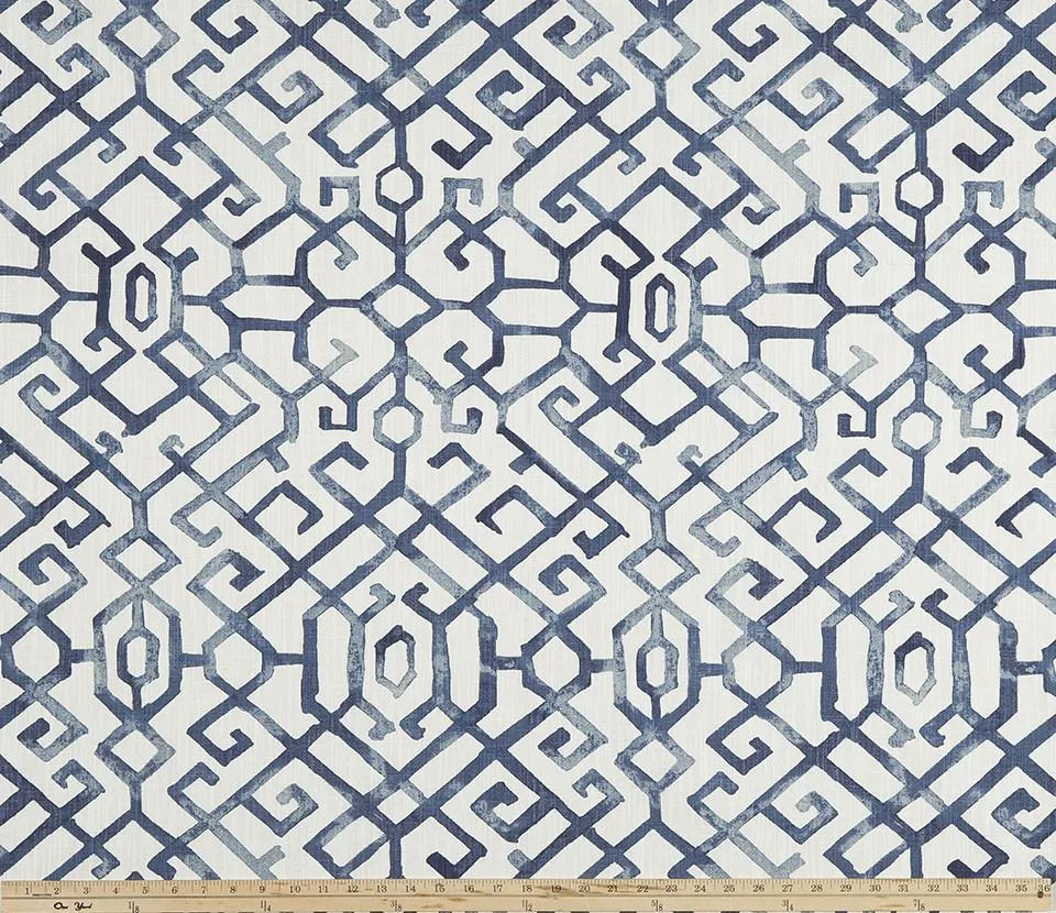 Jing Regal Blue Slub Canvas Fabric By Premier Prints