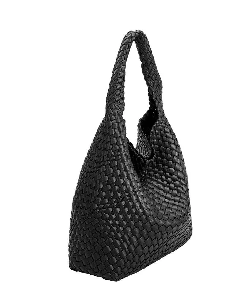 Johanna Black Recycled Vegan Shoulder Bag