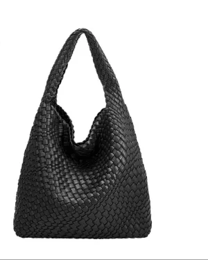 Johanna Black Recycled Vegan Shoulder Bag