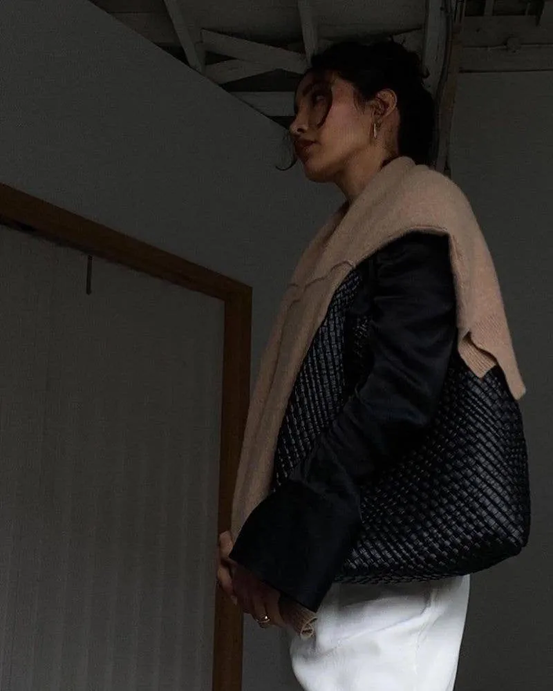 Johanna Black Recycled Vegan Shoulder Bag