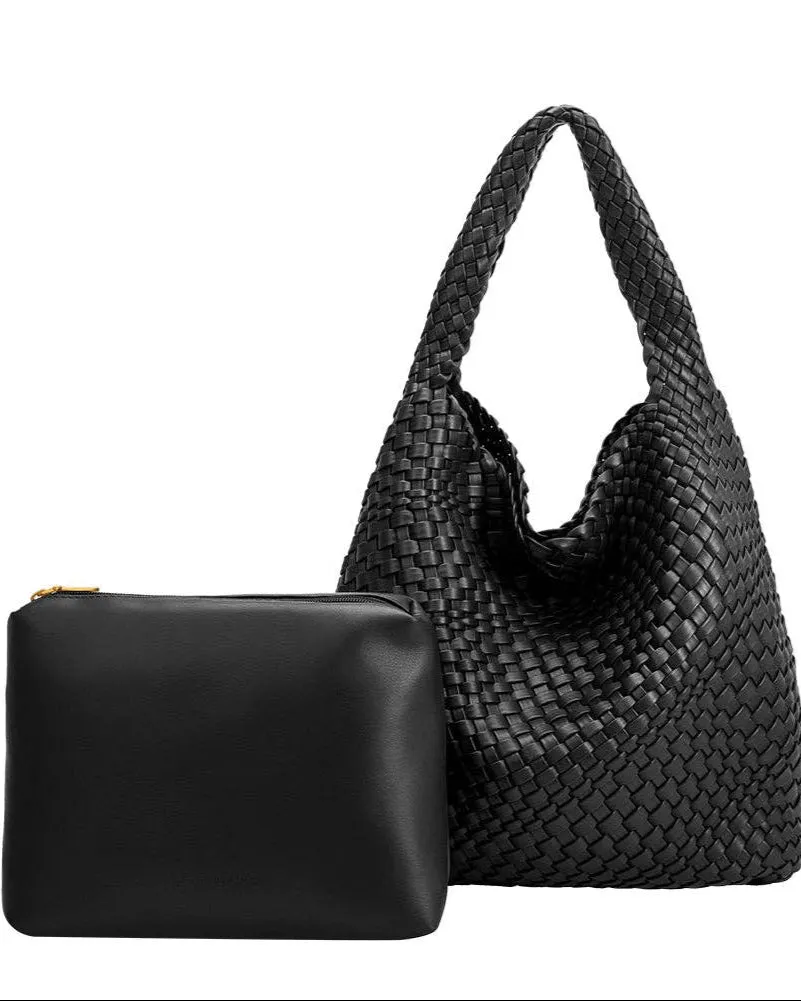 Johanna Black Recycled Vegan Shoulder Bag