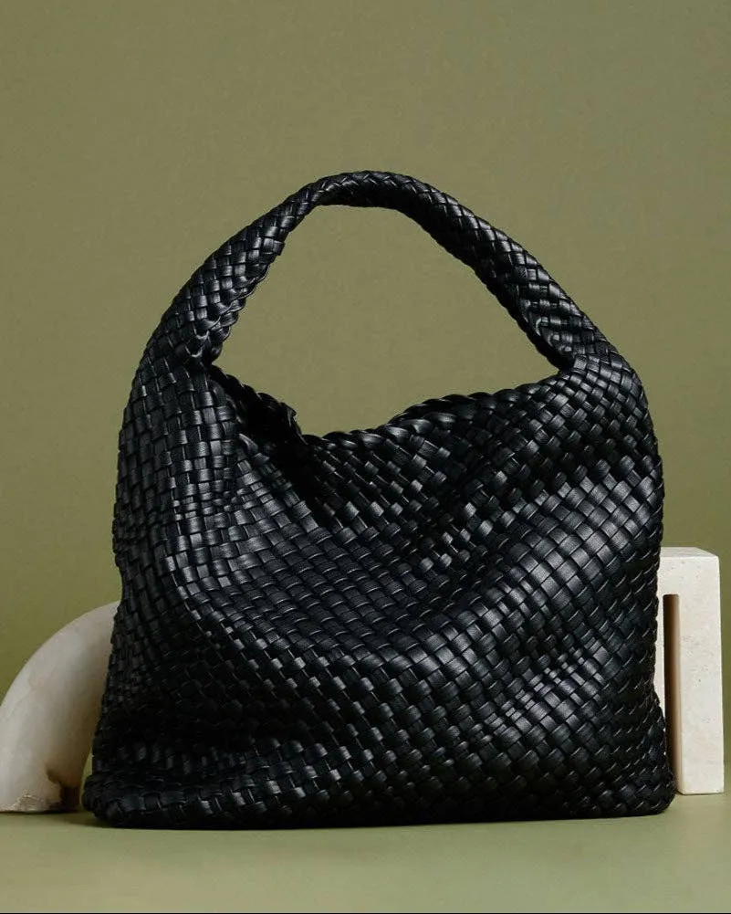 Johanna Black Recycled Vegan Shoulder Bag