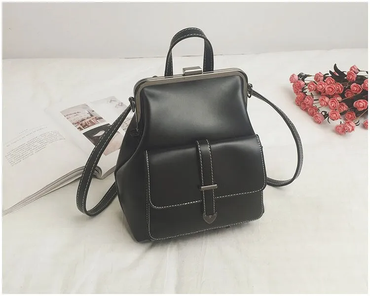 LEFTSIDE Brand 2018 Retro Hasp Back Pack Bags PU Leather Backpack Women School Bags For Teenagers Girls Luxury Small Backpacks