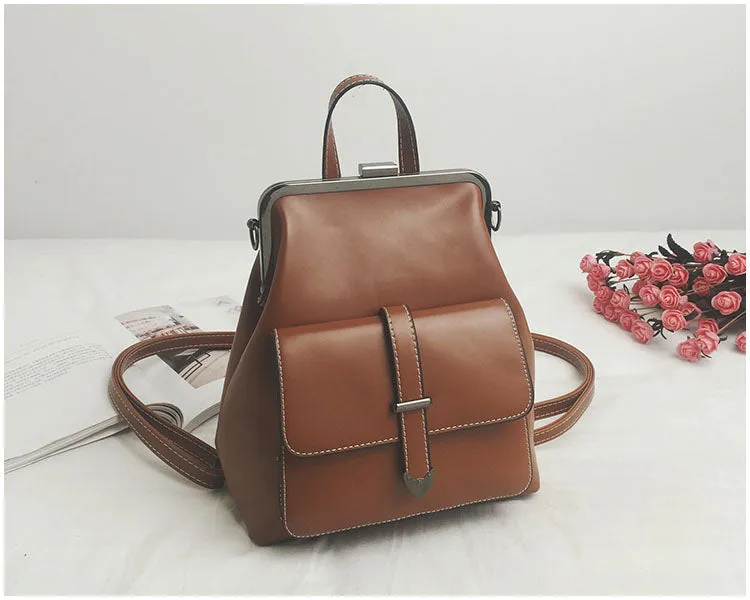 LEFTSIDE Brand 2018 Retro Hasp Back Pack Bags PU Leather Backpack Women School Bags For Teenagers Girls Luxury Small Backpacks