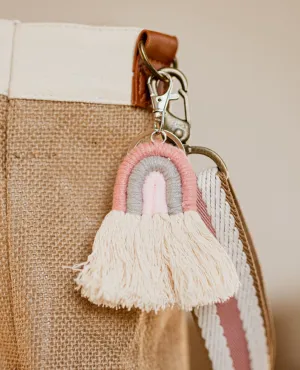 Macrame Rainbow Keychain