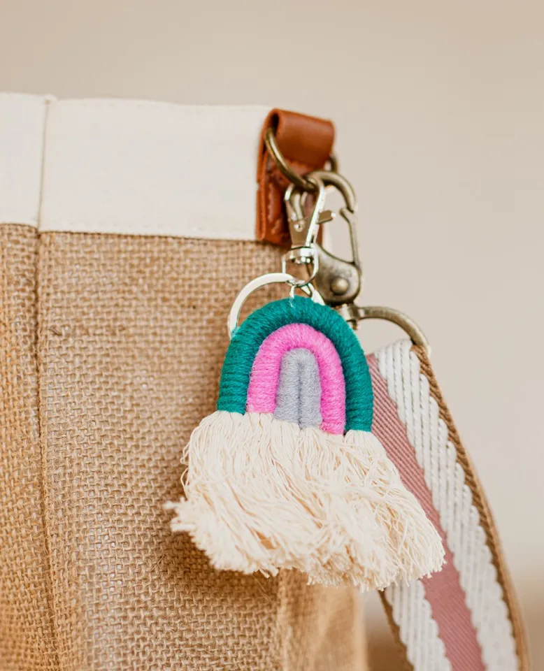 Macrame Rainbow Keychain