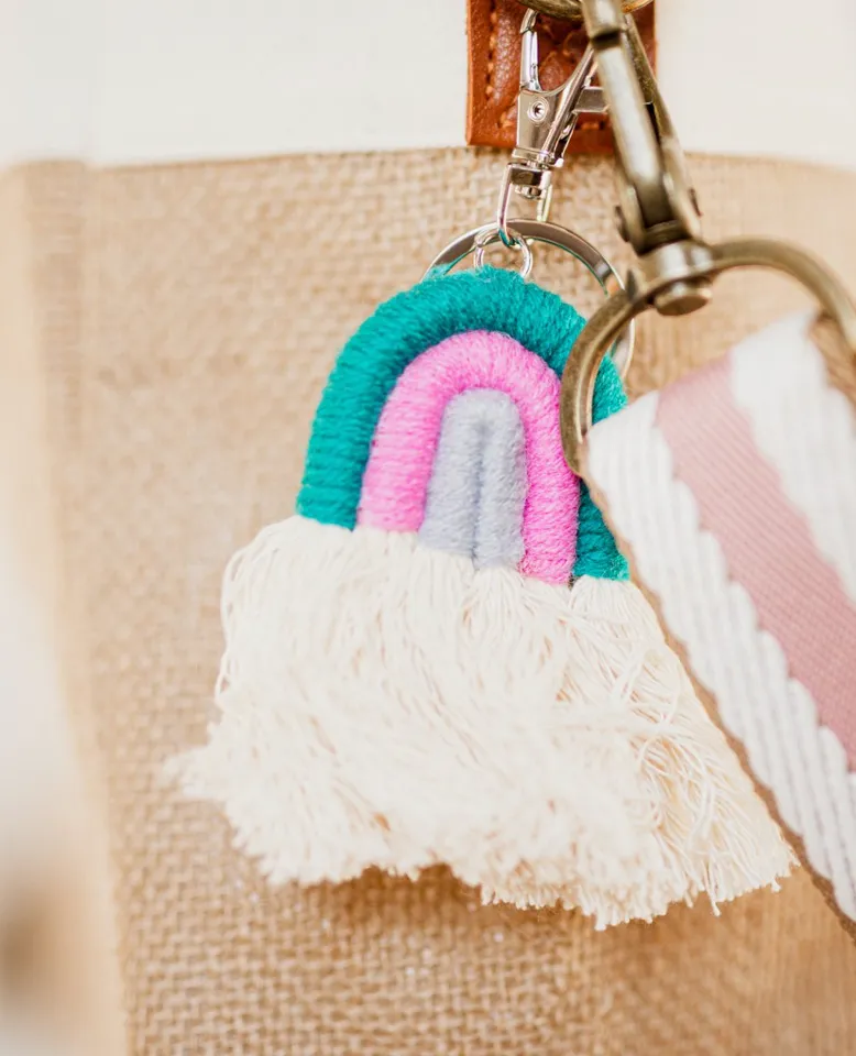 Macrame Rainbow Keychain