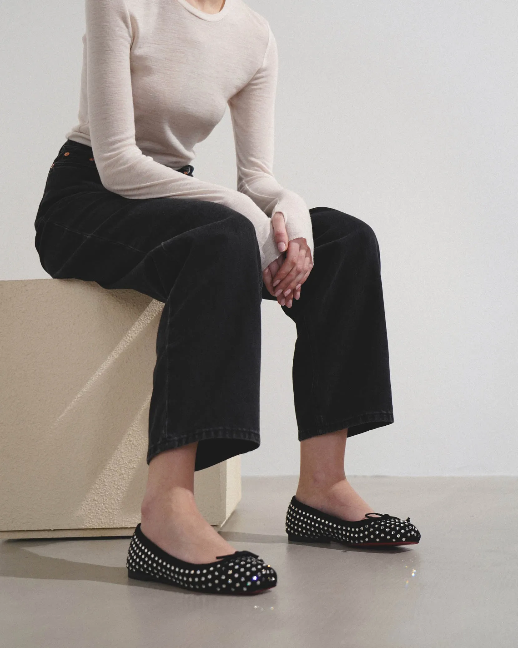 Mamadrague black strass ballerina