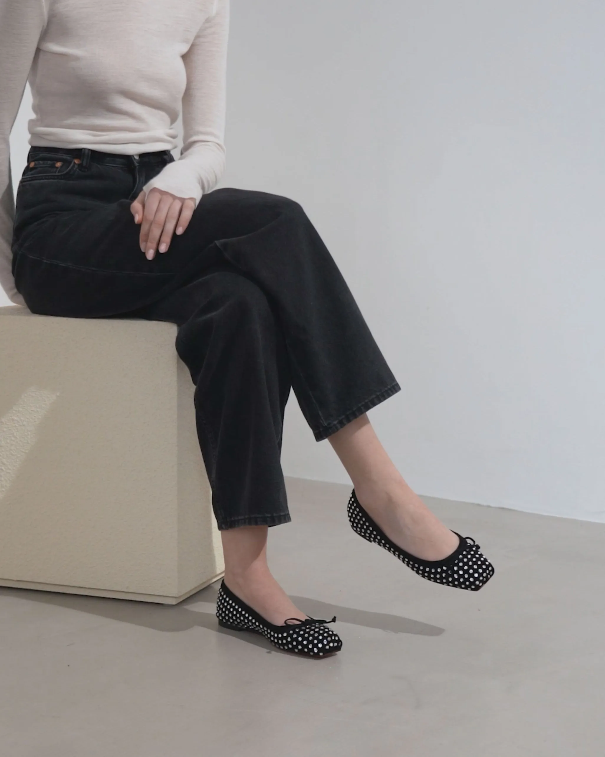 Mamadrague black strass ballerina