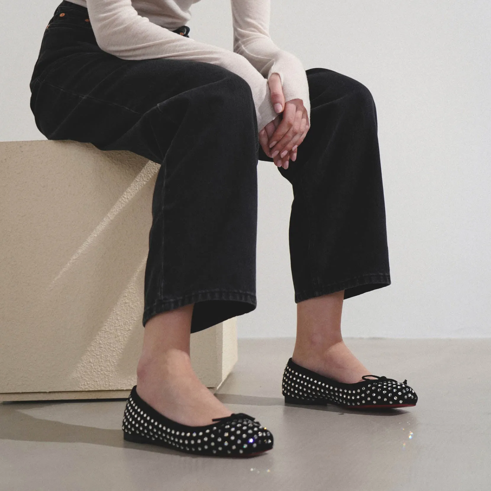 Mamadrague black strass ballerina
